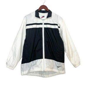 Women’s VTG 90’s Nike Black White Windbreaker Track Jacket Size Small (4-6)